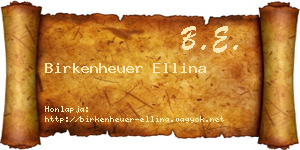 Birkenheuer Ellina névjegykártya